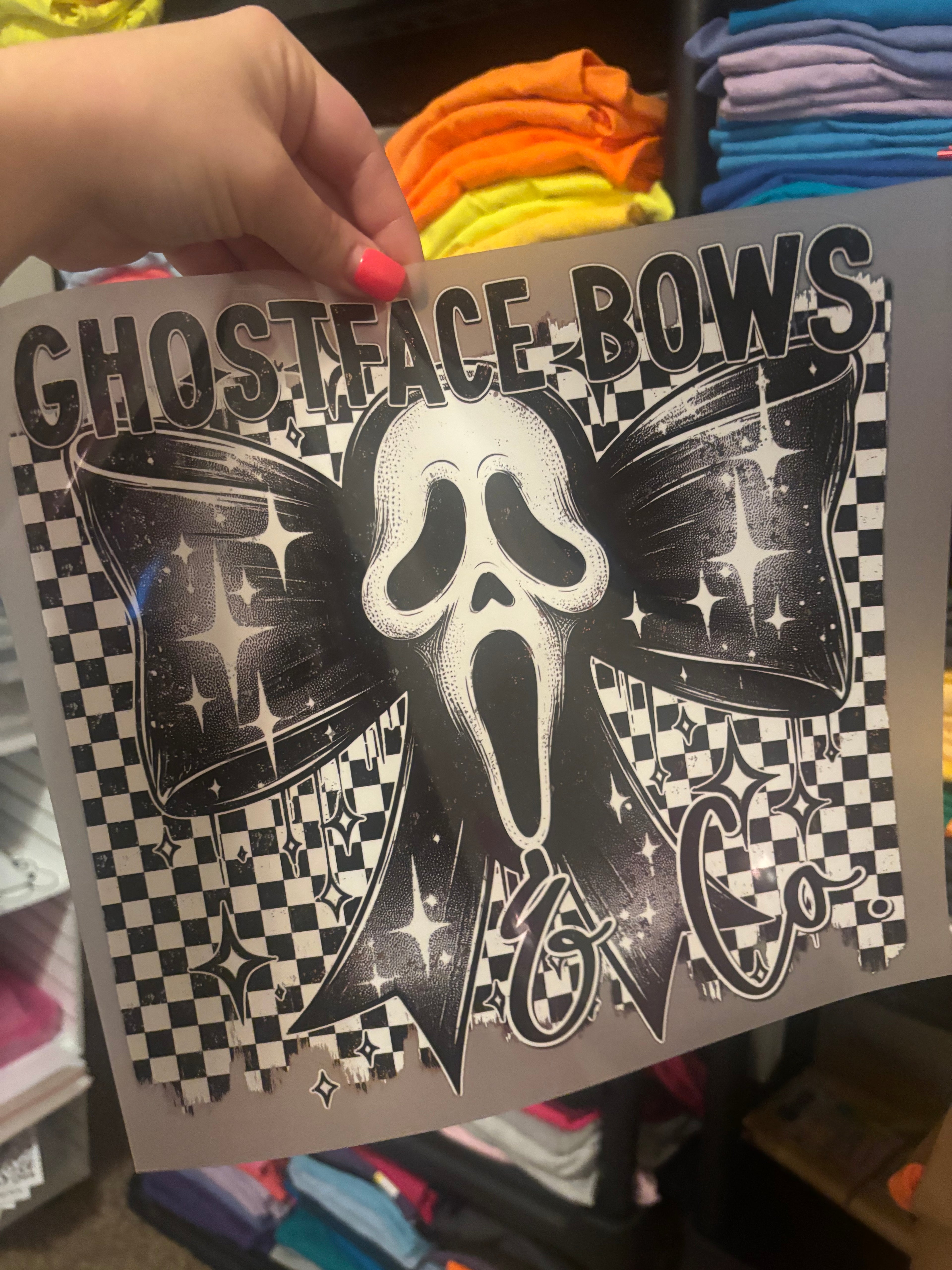 Ghostface checkered bow