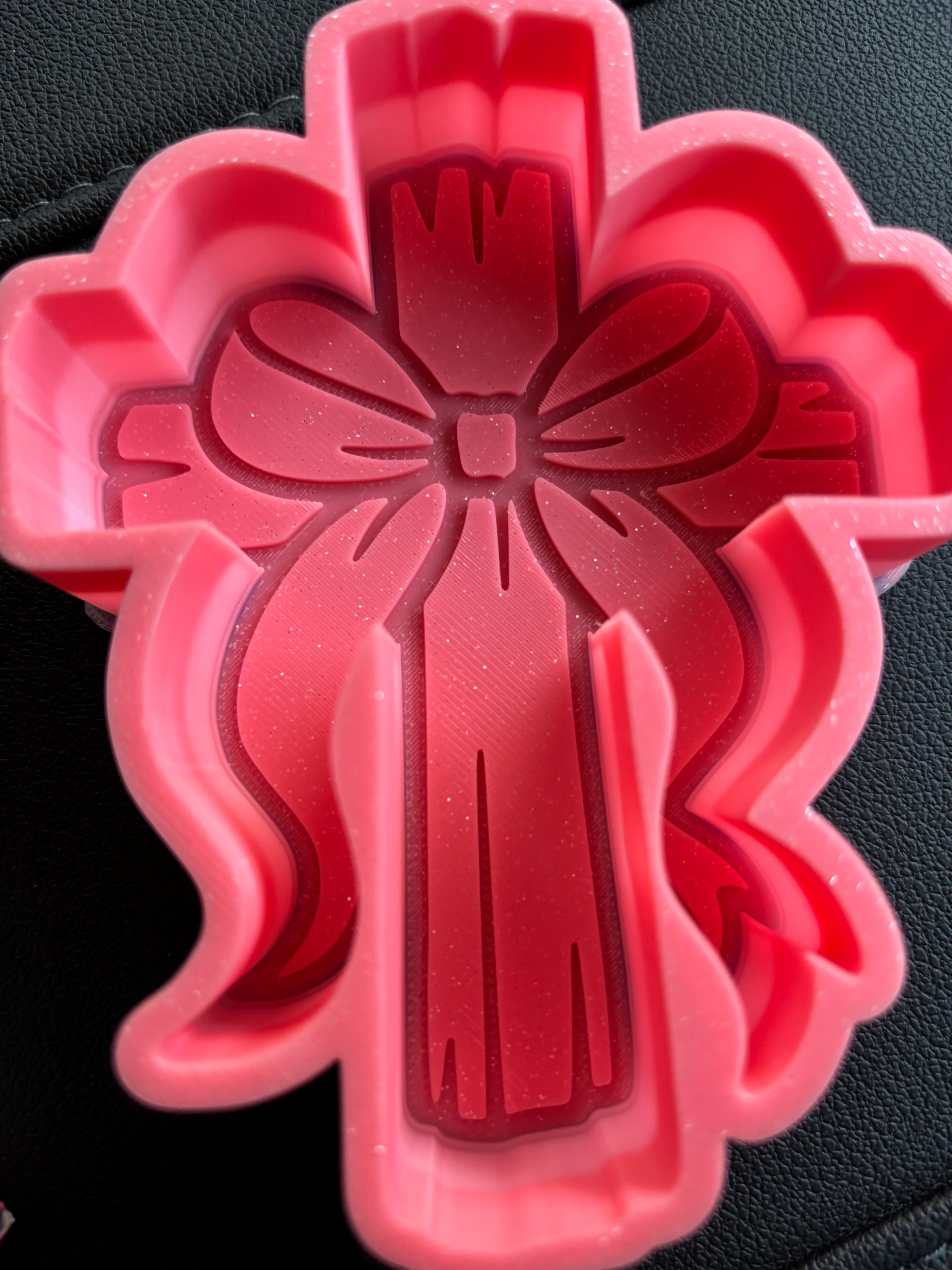Cross with bow freshie mold