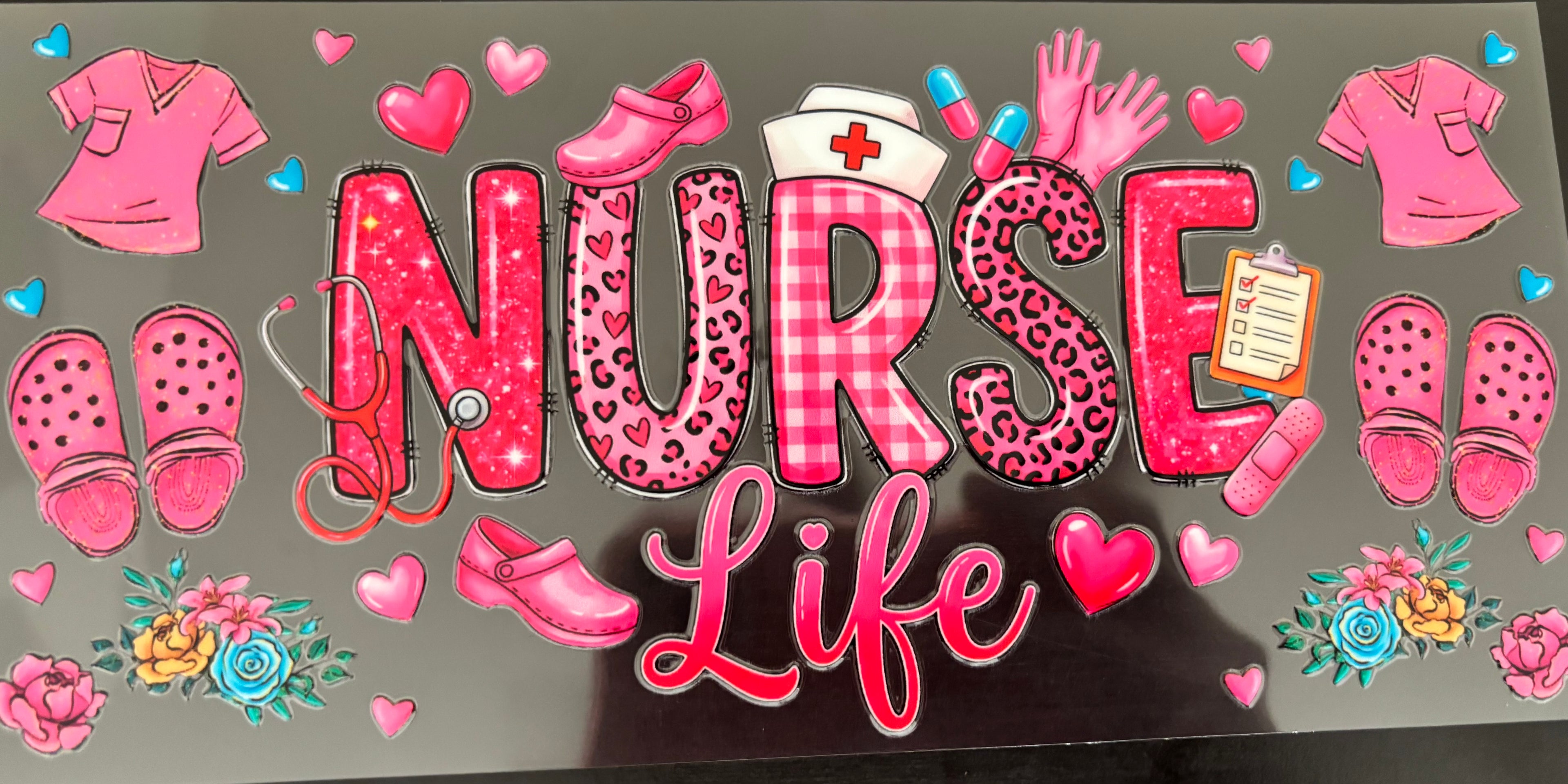 16 oz pink nurse life
