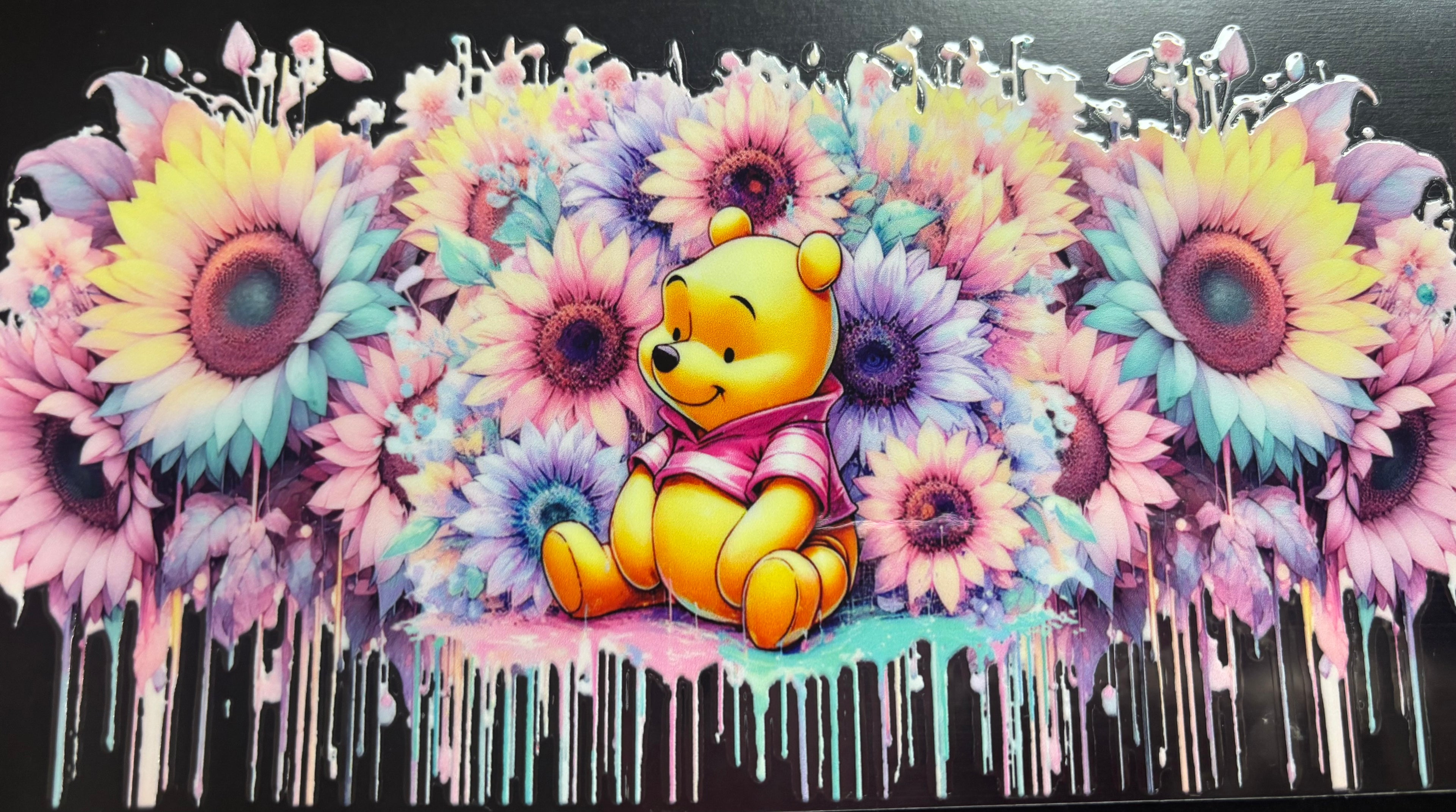 16 Oz Colorful Sunflower Pooh Cup Wrap