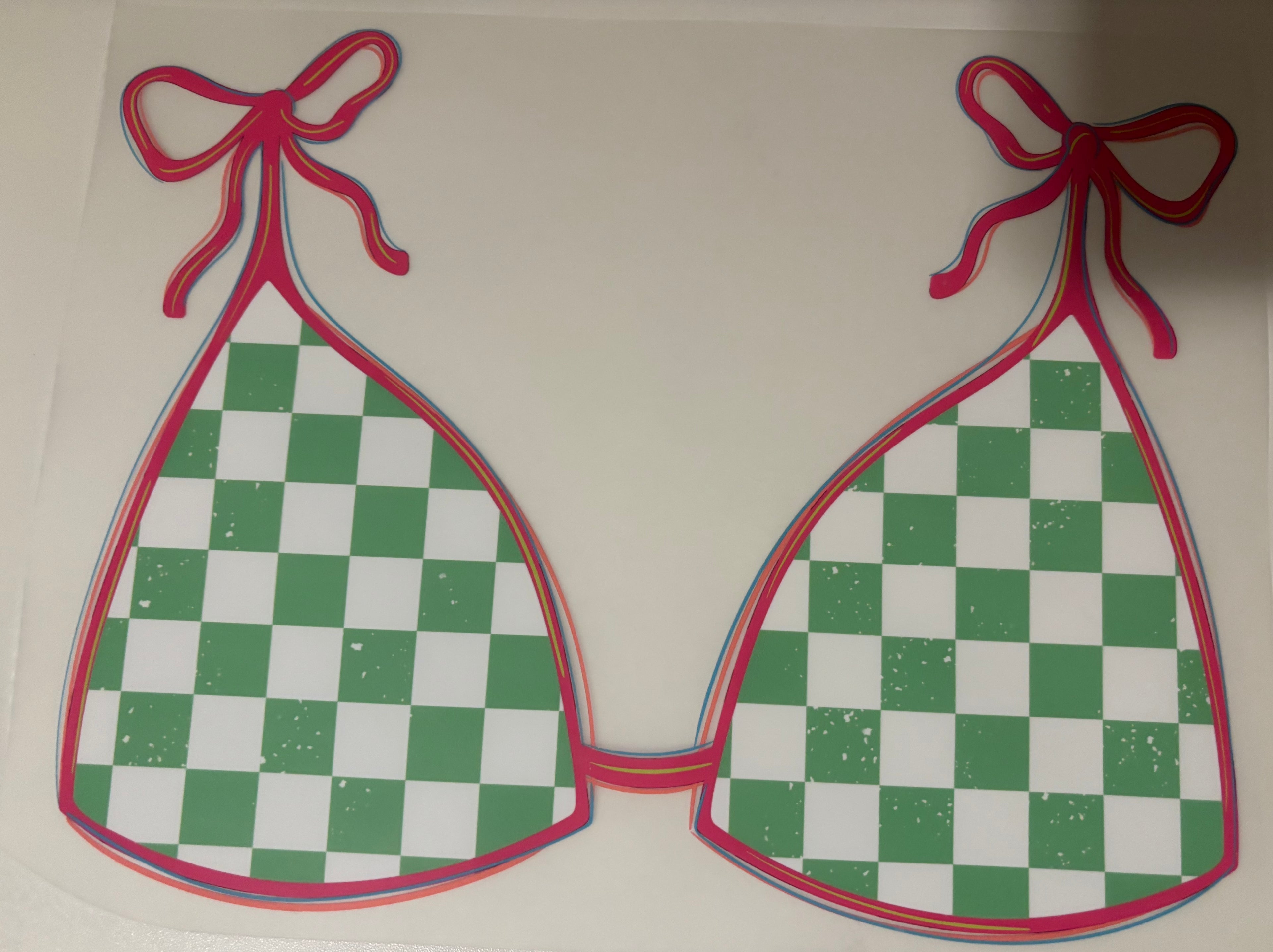 Pink & green bikini set tee design