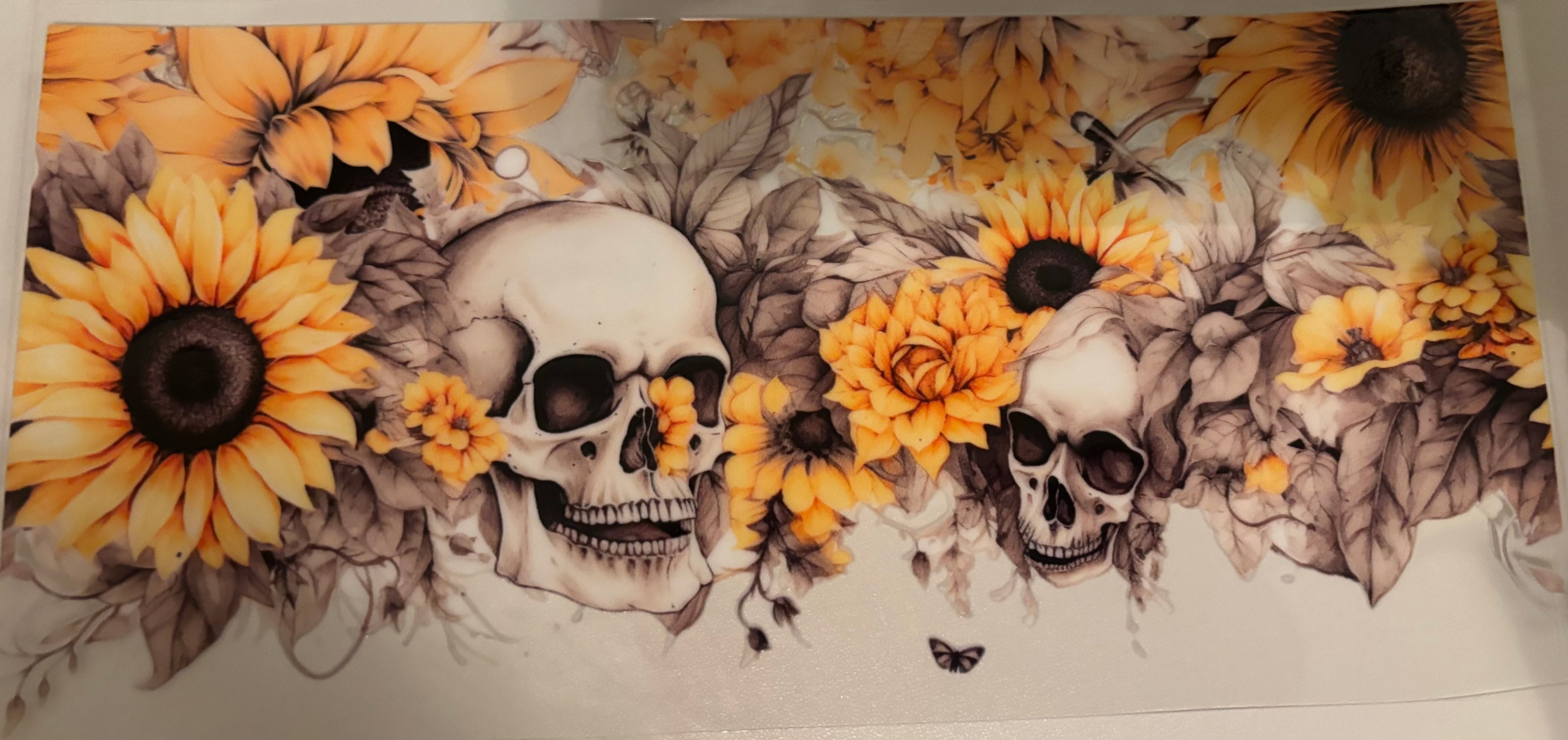 Sunflower & Skulls 16oz Cup Wrap