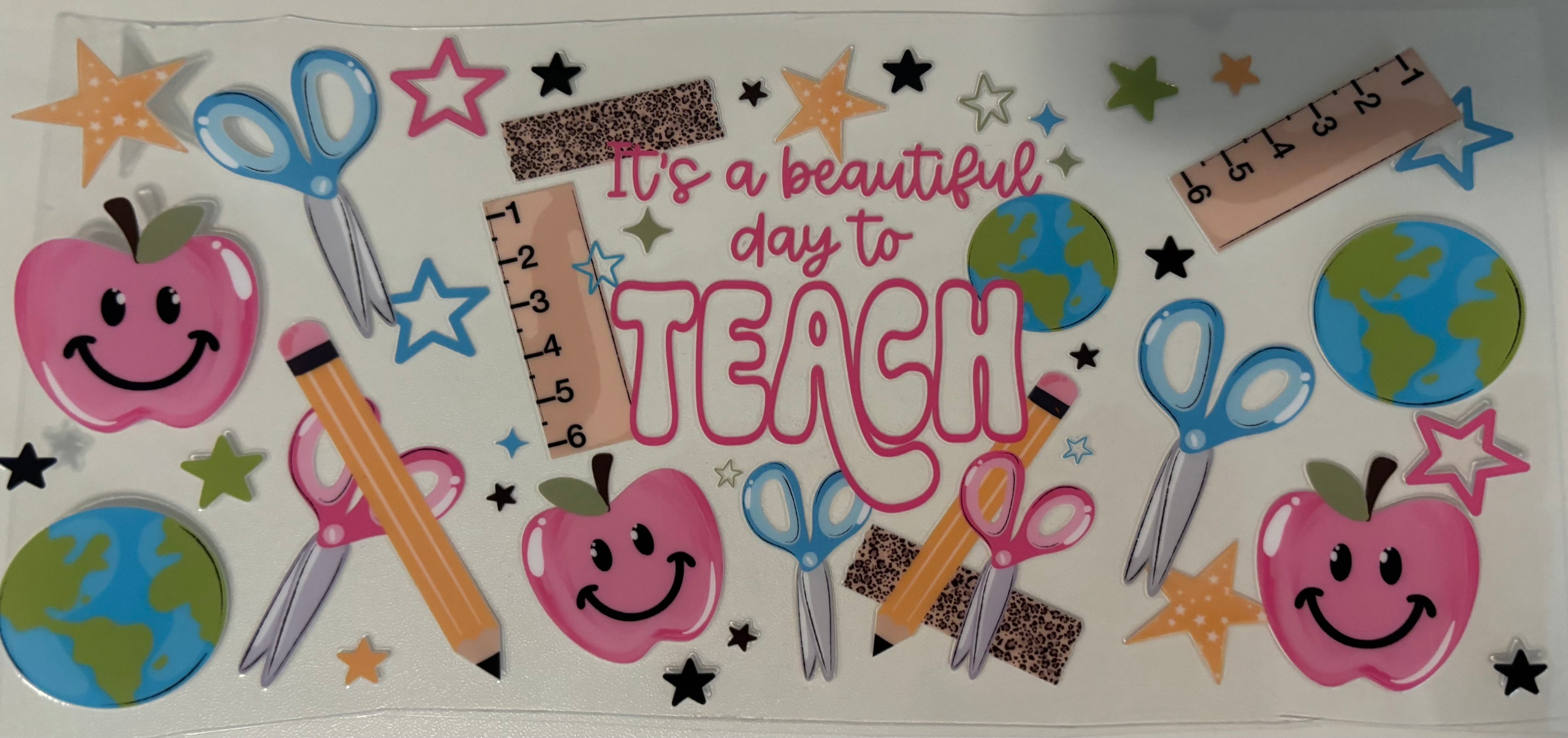 16 oz it's a beautiful day to teach cup wrap