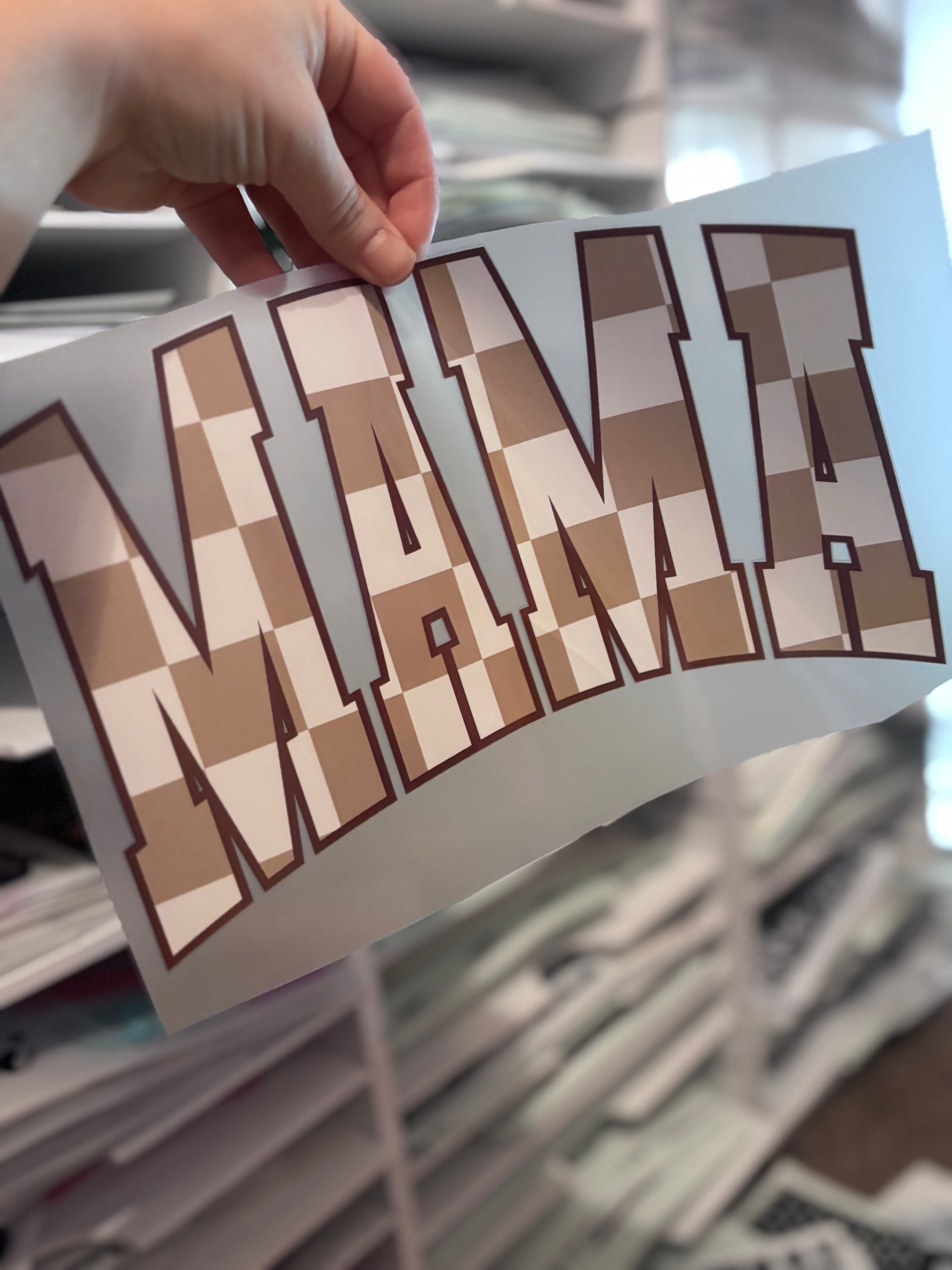 Tan White Mama Checketed