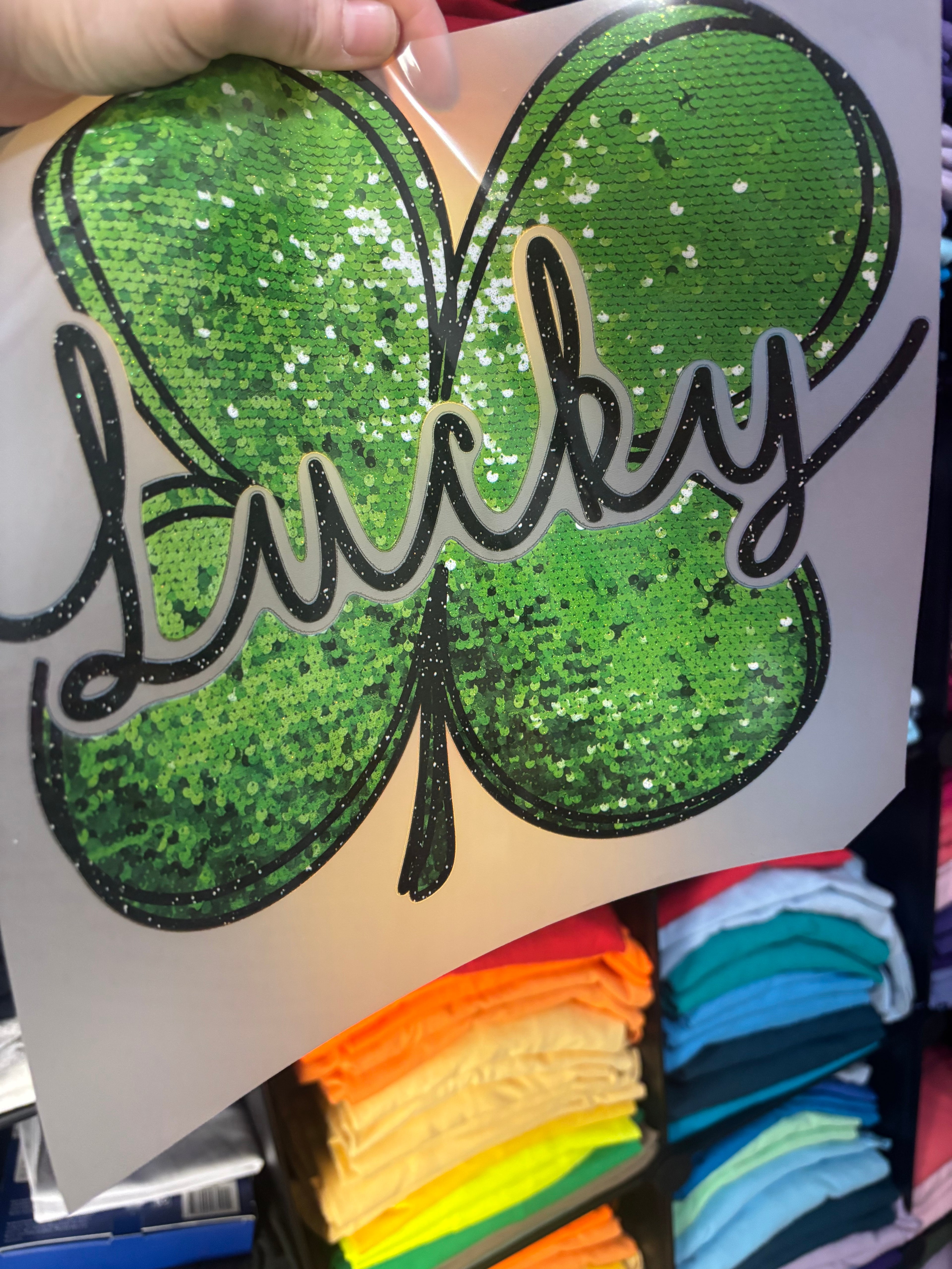 Faux Sequence Lucky clover