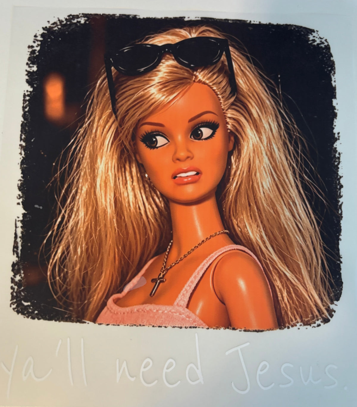 Barbie Ya'll Need Jesus Tee Design
