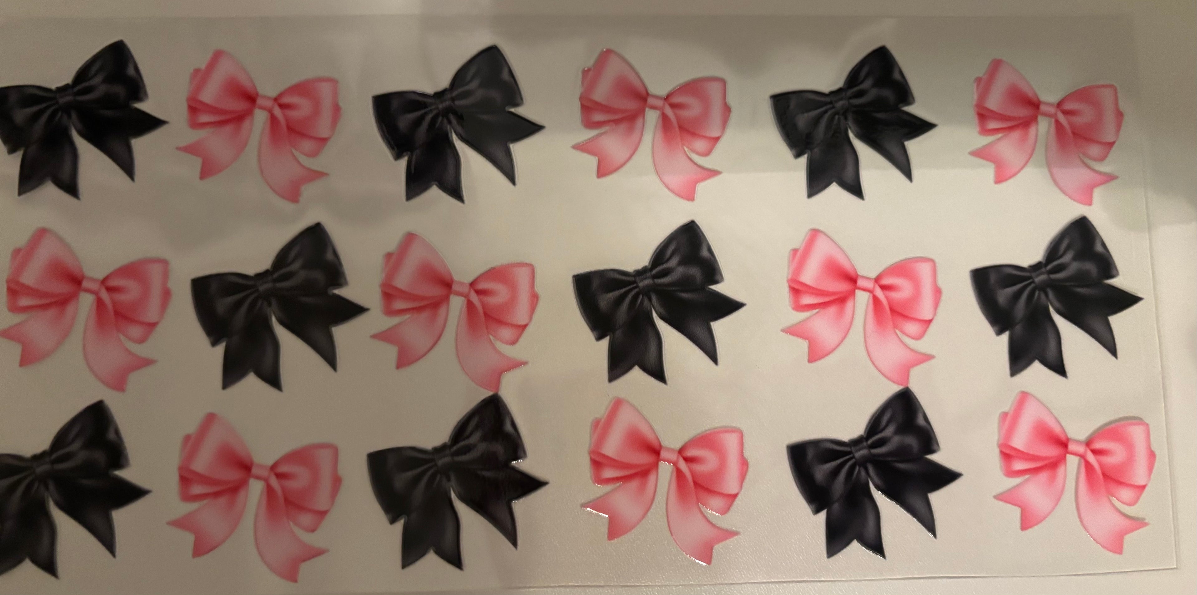 Pink & Black Bow 16oz Cup Wrap