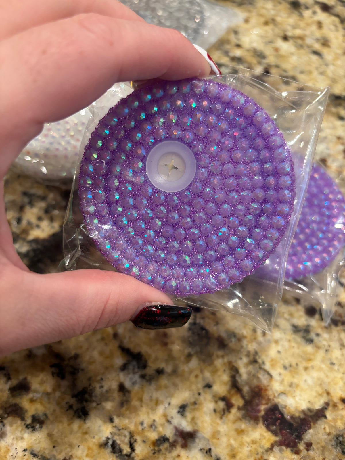 16/20 oz purple bling lid