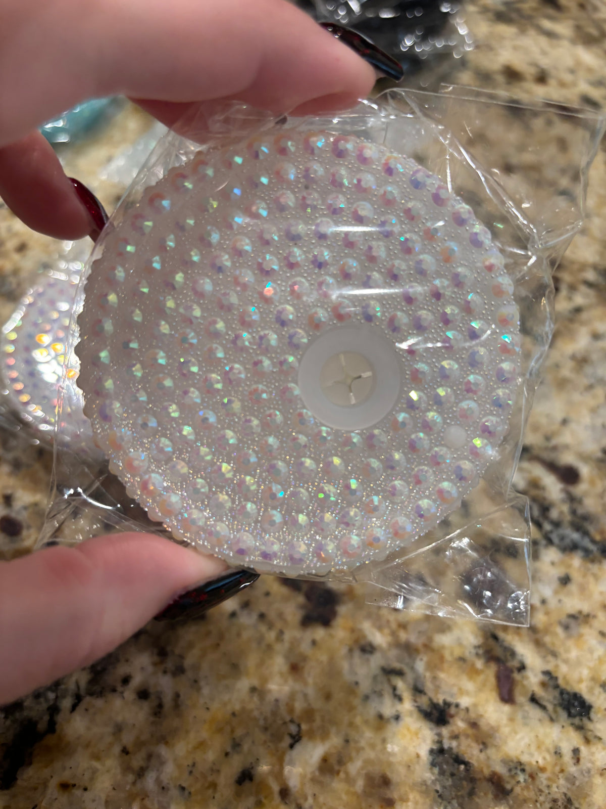 16/20 oz white bling lid