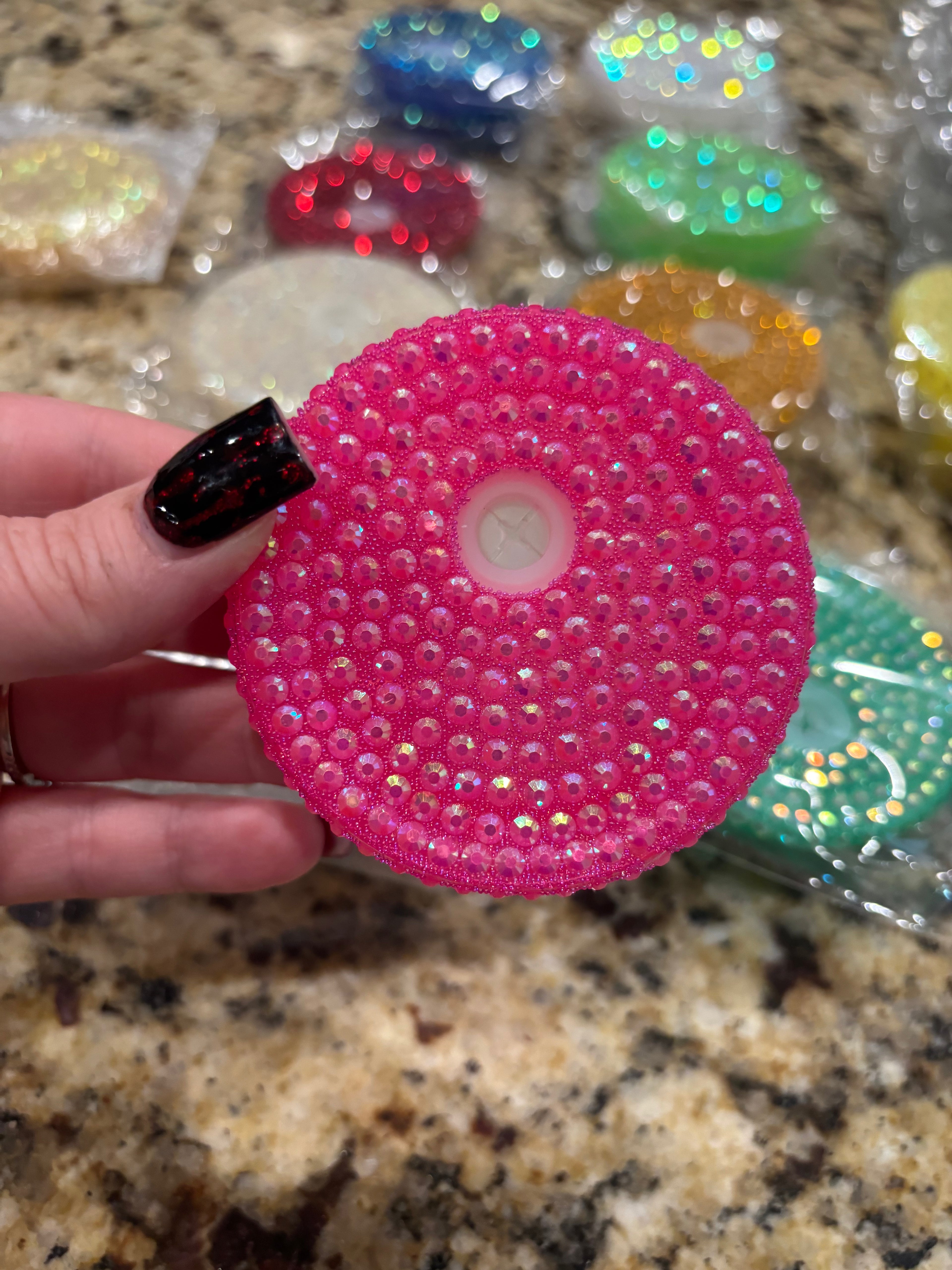 16/20 oz hot pink bling lid